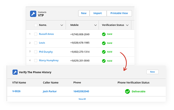 360 Verify the Email Phone Validator Dashboard