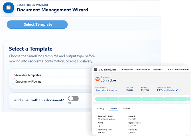 SmartDocs Document Generation Dashboard