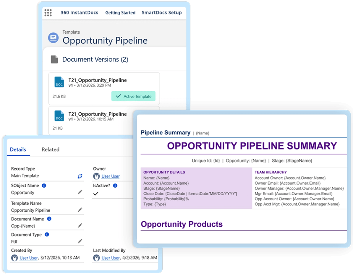 InstantDocs Template Builder Dashboard