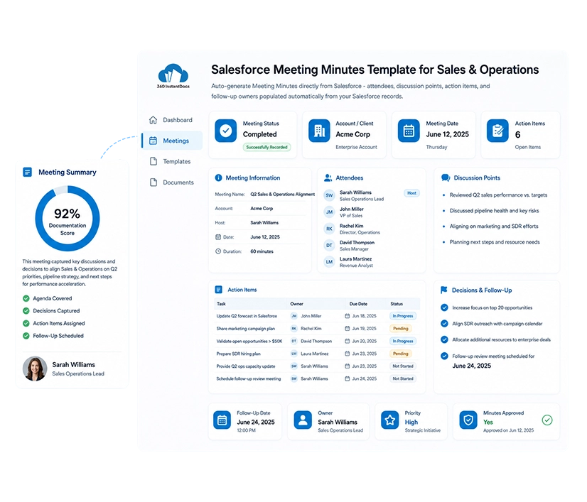 InstantDocs Document Generation Dashboard