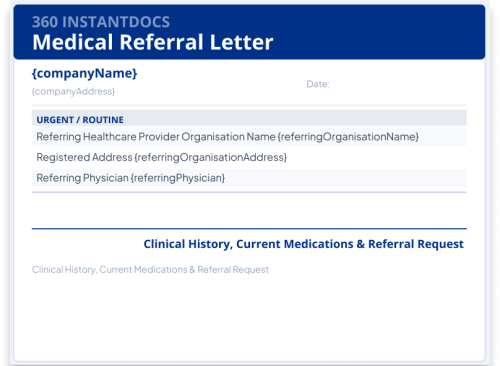Salesforce Medical Referral Letter Template | 360 InstantDocs