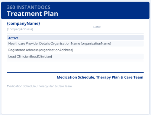 Salesforce Treatment Plan Template | 360 InstantDocs