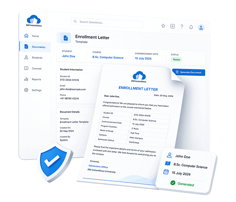 InstantDocs Document Generation Dashboard
